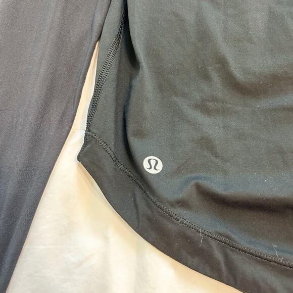 Lululemon Athletica Smooth Stride Long Sleeve Running Shirt Black Mesh Size 6 - Picture 5 of 5